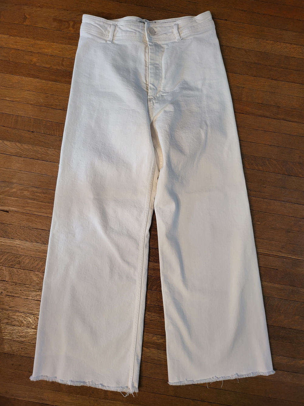 Zara White Wide-Leg High-Rise Jeans